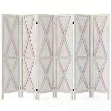 6 Panel Room Divider, Folding Room Divider Privacy Screens Wood Freestanding Partition Wall Dividers Partial Partition For Bedroom, Office, Study, Balcony - 白色 - 查看 4