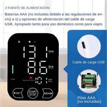 Pulsovital Tensiómetro electrónico automático para brazo Uso doméstico Monitor de frecuencia cardíaca y presión arterial aparato para la presión - Blanco y Negro - Ver 6