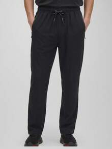 CZRLHYT Quần thể thao nam dáng rộng, thắt lưng rút dây, túi khóa kéo, chống gió, kiểu dáng đường phố cổ điển Mỹ, nhanh khô, quần ống đứng rộng rãi, chất liệu dệt kim, thích hợp cho các hoạt động ngoài trời mùa hè. - màu đen - Xem 1