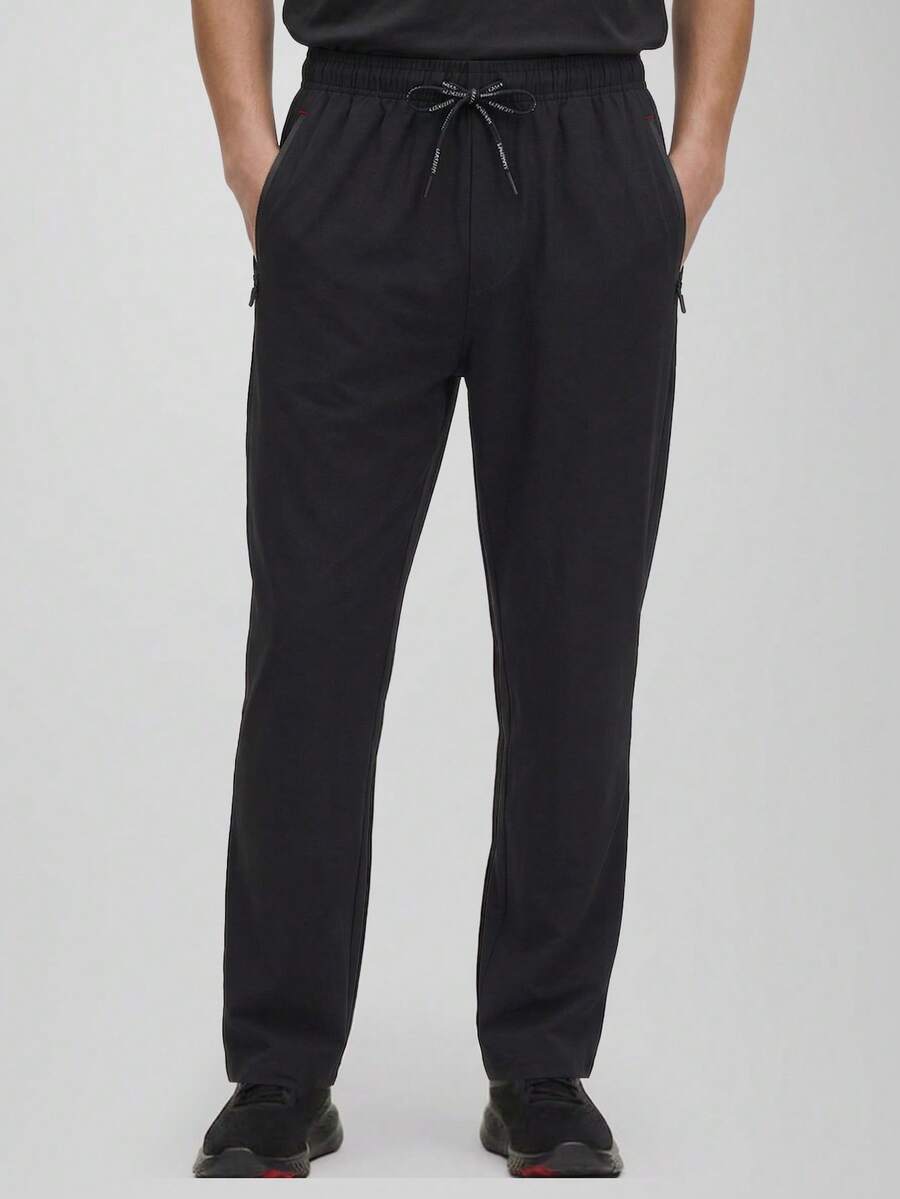 CZRLHYT Quần thể thao nam dáng rộng, thắt lưng rút dây, túi khóa kéo, chống gió, kiểu dáng đường phố cổ điển Mỹ, nhanh khô, quần ống đứng rộng rãi, chất liệu dệt kim, thích hợp cho các hoạt động ngoài trời mùa hè. - màu đen - Xem 1