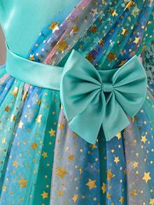 Vestido de niña de las flores, vestido formal de tul de princesa, vestido de dama de honor para niñas, boda, cumpleaños, fiesta, desfile, vestido de noche - verde menta - Ver 6