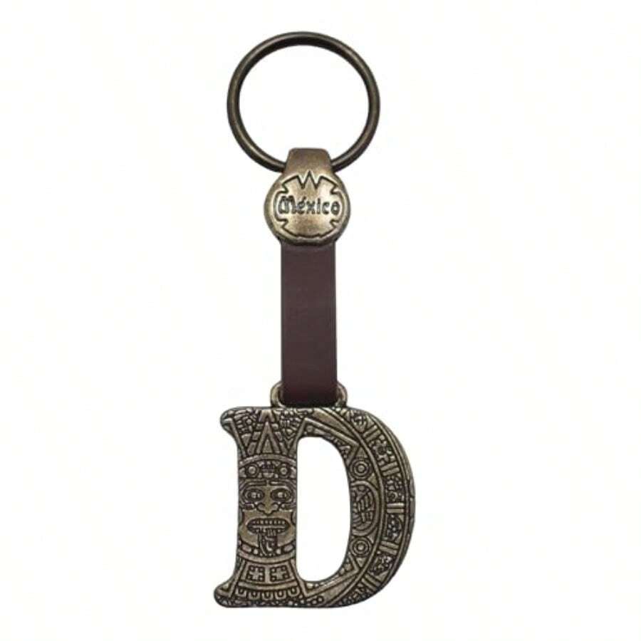Metal Keychain With Engraved Initial And Calendar - Handmade Gift Of Mexican Heritage - 字母 D - 查看 1