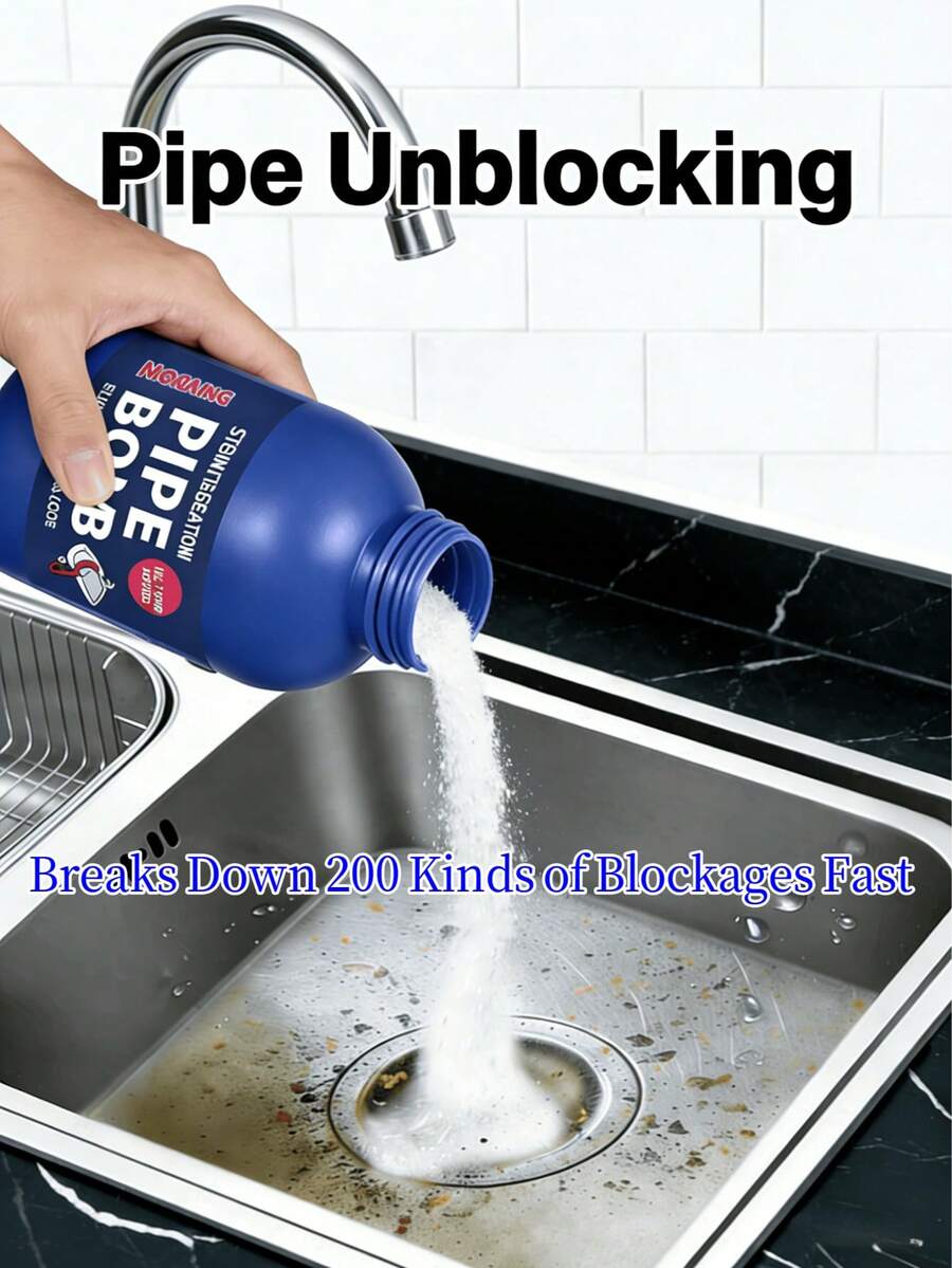 jakehoe Polvo limpiador de desagües, apto para fregaderos domésticos, tuberías de drenaje, cocina, inodoro, abre desagües universal, limpieza de tuberías, disuelve la grasa de manera potente, desatasca desagües
