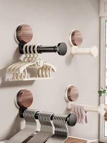 Suction Cup Telescopic Drying Rack, Bathroom/Balcony Drying Pole, Suction Cup Installation, Apartment Space-Saving, Wall-Mounted Telescopic Drying Rack, Indoor/Outdoor Invisible Drying Rack - Multicolor - View 1