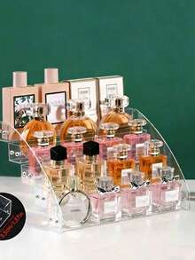 1 chiếc giá đựng mỹ phẩm để bàn, dùng đựng phấn mắt, phấn phủ, son môi, nước hoa, sơn móng tay nhiều lớp trong suốt. - Trong sáng - Xem 1