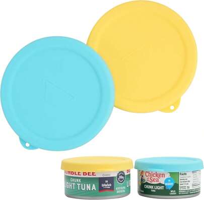 2pcs Reusable Silicone Can Lids Airtight Covers For 12oz Standard Cans 4 Inch Diameter Storage