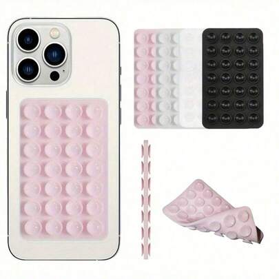 Giá đỡ điện thoại bằng silicon có giác hút, 28 giác hút độc lập không cần keo dán, giá đỡ hai mặt có thể tái sử dụng, thích hợp dùng khi trang điểm, tập thể dục, tắm, trên xe hơi và trong nhà bếp. Tương thích với iPhone, điện thoại Android, quà tặng sinh nhật, cho gia đình, bạn bè, phụ kiện điện thoại.