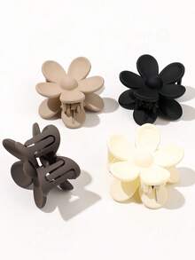 Set casuali di 4, 10 o 20 pezzi. Fermagli per capelli a forma di fiore a cinque petali in tonalità marroni latte. Accessori per capelli da donna di colore solido con finitura opaca. Fermagli per capelli di piccole dimensioni e semplici. Perfetti per fissare code di cavallo alte. Accessori per capelli carini. Ottimi regali per famiglia e amici. Regali per la Festa della Mamma. Fermagli per capelli da spiaggia per outfit estivi, viaggi, compleanni - Multicolore - Visualizzare 3