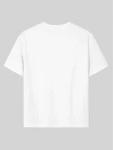 1 Pack Girls Casual Printed Crew Neck Short Sleeve T-Shirt Summer Student Youth Clothing - Trắng 4 - Xem 3