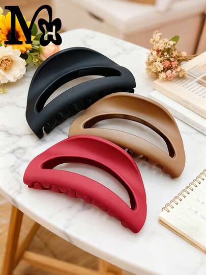 MH 3 chiếc kẹp tóc bằng silicon mềm mờ, thân thiện với da đầu, thích hợp cho việc lái xe và sử dụng hàng ngày.
