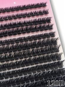 224片/包 120D假睫毛，8-16毫米混合长度，DD卷度，打造闪亮迷人双眸，3D俄式猫眼造型，轻盈蓬松，柔软舒适，适合新手，可重复使用，DIY省时，节日礼物 - DD - 查看 7