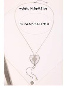 18K镀金珍珠母贝心形流苏项链，波西米亚风金色夏季海滩度假不锈钢精致蛇骨Y形项链，女士款 - 金色 - 查看 3