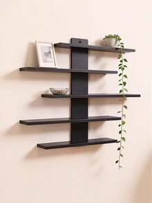 Estantería de almacenamiento multicapa montada en la pared, hecha de tablero de fibra, estante de exhibición multifuncional, adecuado para la decoración de la oficina y el hogar, perfecto para colocar esculturas y artículos decorativos, tanto elegante como práctico. - Multicolor - Ver 2