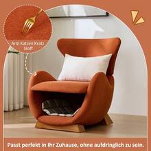 Storage Benches - Brick Red + Fabric + Wood - View 10