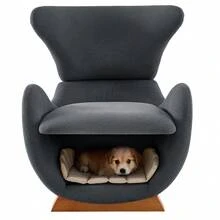 Storage Benches - Grey + Fabric + Wood + 1 Seat - View 6