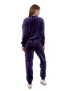 050# Women's Long Sleeve Set With Velvet Cuffs Plus Size With Pocket HBD-CON-050 - 藏蓝色 - 查看 2