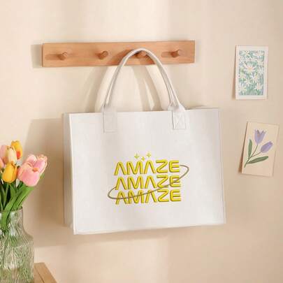 1 Pc Amaze Amaze Amaze Pattern Shopping Felt Bag Winter Bag Monogrammed Gift Tote Bag For Women Travel Gift For Man Woman Project Hail Mary Rocky Inspired Gift