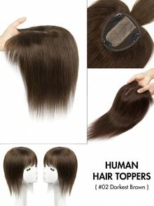 Phần đỉnh tóc giả thẳng bằng tóc thật dài 10 inch, đế nâng cấp thoáng khí 12*13 inch, có mái, kẹp 360°, dễ đeo và giúp tăng độ dày cho mái tóc nữ. - Nhiều màu - Xem 18