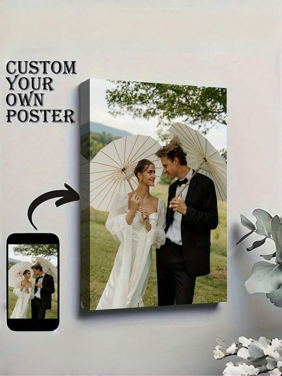 Personalisierter Fotodruck - Personalisiertes Poster mit gerahmtem Rand - Hochzeit, Geburtstag, Jahrestag, Valentinstag Geschenk - Laden Sie Ihr eigenes Foto hoch - Innen-/Außenwanddekoration - Modern, Boho, Minimalistisch, Vintage Stile - Mehrere Größen verfügbar - langanhaltend gerahmtes Poster geeignet für Wohnzimmer, Schlafzimmer, Büro - Einfach zu bedienender Online-Designer - Ideal für Paare, Familie, beste Freunde, Heimdekoration, Kunst, Jahrestagsgeschenke - Mehrfarbig 2 - Übersicht 1