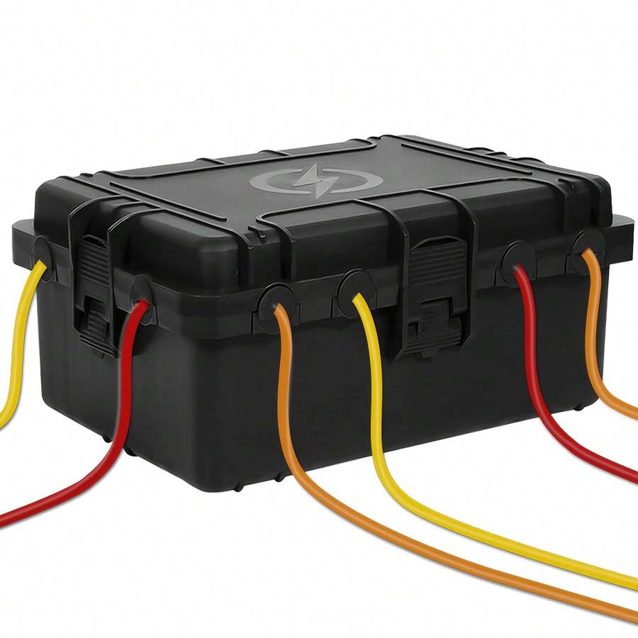 12" x 9" x 5" große Outdoor Elektrobox, IP54 wasserdicht und staubdicht, Verlängerungskabel Box, schützt Steckdosen, Stecker, Timer, Stromauslässe, geeignet für Feiertags-Beleuchtung Dekoration, Schwarz