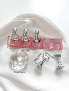 亚克力极光彩虹色矩形钻石形状美甲展示架,树脂水晶珠水钻复古韩国花朵激光 DIY 家居和户外女士母亲姐妹妻子女友婚礼美甲沙龙美容情人节使用 - 彩色 - 查看 60