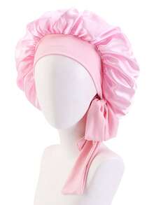 1 chiếc mũ nữ, đường kính 36cm, có ruy băng, nơ, dây thun mềm mại như lụa, vành rộng, mũ tròn, mũ ngủ, băng đô cài tóc, phụ kiện tóc. - mũ khăn xếp - Xem 4