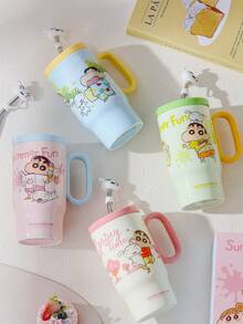 CRAYON SHINCHAN Cốc có tay cầm hình hoạt hình, cốc đựng đá dễ thương dùng cho văn phòng và trường học. - Nhiều màu - Xem 2