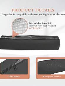 Heat-Resistant Curling Iron Storage Bag, Portable Hair Styling Tool Travel Pouch With Aluminum Foil Lining, Beige Nylon Zipper Design Suitable For Straighteners, Curling Irons And Styling Tools, Heat-Insulated Design Protects Surfaces From Heat Damage, Lightweight And Compact For Easy Packing In Suitcases Or Backpacks - Multicolor - View 4