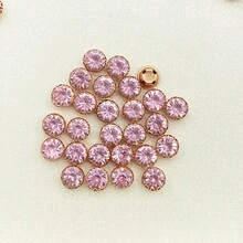 100pcs/Pack 7mm Lace Claw Rhinestones, DIY Hand Sewing Rhinestones For Clothing, Shoes, Bags, Etc. - Light Pink - View 19