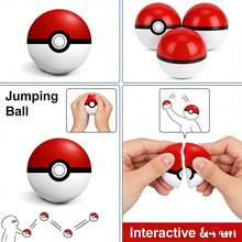1pc Poké Ball, Handmade Transformable Miniature Ball, Slight Defects, Poké Ball Model, Anime Figure, Pocket Monster Pet, Cute Doll, Birthday Gift - Multicolor - View 1