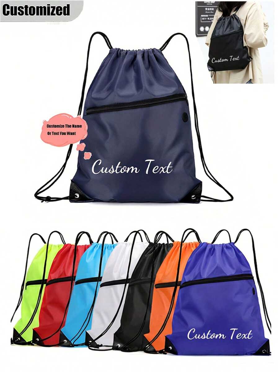 Mochilas personalizables con cordón con letras personalizadas, las letras se pueden personalizar, hay múltiples colores disponibles, mochilas con cordón personalizadas, mochilas para estudiantes, bolsas de natación, bolsas para deportes de equipo, bolsas deportivas y de fitness de gran capacidad.