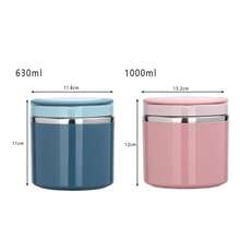 Insulated Food Jar, 630ml Soup Container Lunch Box, Stainless Steel Bento Box With Handle, Breakfast Cup Soup Storage Container Sealed For Work Travel - Blue - View 7