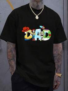 Men's Casual T-Shirt, Toy Story DAD Print, Woody & Buzz Lightyear Graphic, Soft Fabric, Perfect For Father's Day,Men's & Women's Graphic T‑Shirt ,Casual Summer Cotton Tee,Classic Unisex Graphic T‑Shirt Perfect For Everyday Wear,Soft,Lightweight And Comfortable Cotton Day Comfort,Stylish Casual Design Ideal For Men And Women,Crew Neck T-Shirt,Gym Top,Going Out Top,Work Wear,Office Wear,Crew Neck T-Shirt,Nostalgia,Holiday Season,Graduation Season,Casual Black T-Shirt,Fitted,Slogan T-Shirt, Quote T-Shirt, Minimalist Graphic Tee,Funny Graphic Tee, Sarcastic T-Shirt, Meme T-Shirt,Animal Graphic Tee, Nature Print T-Shirt, Minimalist Art,Beach Holiday T-Shirt Summer Vacation Graphic Tee,Funny Holiday T-Shirt SKAB - Black - View 6