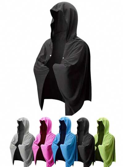 Cooling Hoodie Towels For Men And Women Long Sleeve Hooded Shawl Front Cape Lightweight Cover Up Sun Beach Protection Towels