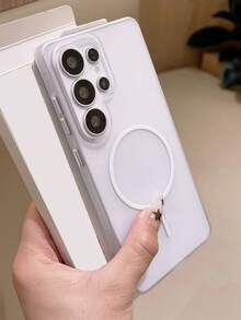 适用于三星 Galaxy S26 Ultra、S25 Ultra、S24、S23 Ultra 的磁吸式半透明磨砂 PC 手机壳，支持磁吸无线充电，防震硬壳 - 白色 - 查看 6