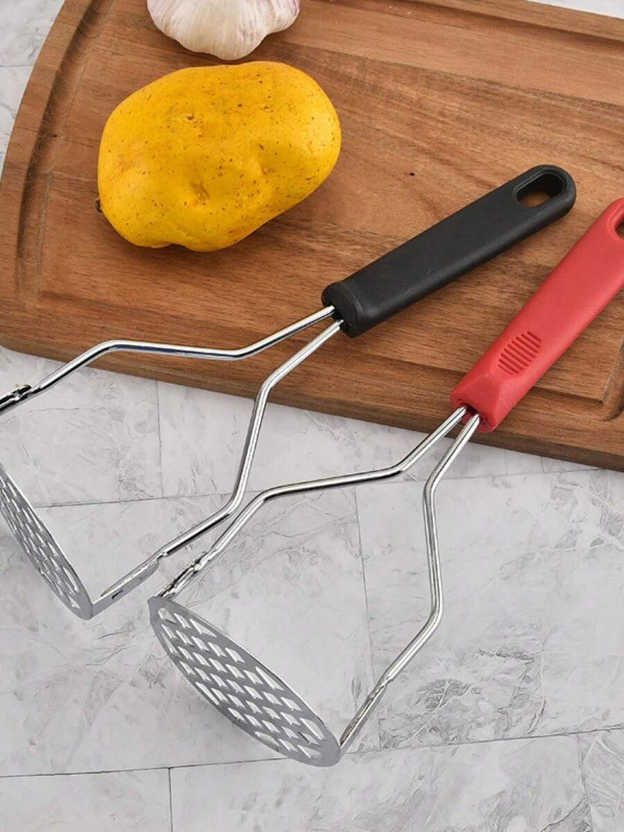 1件 G型不鏽鋼壓泥器,防鏽手動食物研磨器,舒適握把,適用於馬鈴薯、酪梨、豆類、蔬菜、水果、絞牛肉和嬰兒泥,實用廚房小工具,送給媽媽的好禮 - 彩色 - 查看 1