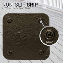 Base de paraguas de 26 libras de peso de EE. UU. Soporte para paraguas de piedra fundida para exteriores para uso con postes de paraguas de 1.3 a 1.8 pulgadas diseñado para ser utilizado con mesa - Marrn - Ver 4