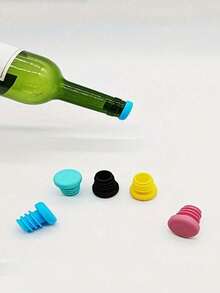 1/2/3/5/10 nút đậy rượu bằng silicon tái sử dụng, thích hợp cho rượu vang, bia, sâm panh và các loại chai khác, có thể rửa bằng máy rửa chén, giúp giữ rượu luôn tươi ngon. - Nhiều màu - Xem 5