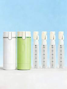 4-In-1 Travel Refillable Bottles, Brand New Integrated Portable Makeup And Shampoo Storage Bottles With Pump Dispenser And Measurement Scale, Ideal For Travel And Cosmetics Organization - Multicolor - View 3
