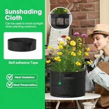 VIVOSUN - Paquete de 3 bolsas visibles de cultivo de papas de 10 galones macetas de tela no tejida de grosor de 320 g con asas de correa paño de sombra y 10 etiquetas de plantas para flores - Negro visible - Ver 5
