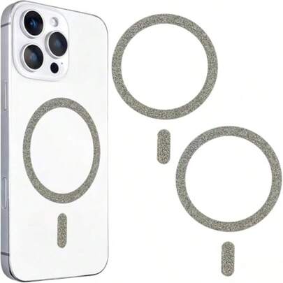 Universal Magnetic Rings Magsafe Sticker Conversion Kit For IPhone 16/15/14/13/12 Series And All Phone Cases Grey Enables Wireless Charging And Magnetic Car Mount Compatibility