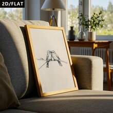 1pc 2D/Flat Modern Minimalist Style Decorative Canvas Wall Art Poster With Two Birds Perching On Branch, Cozy And Comfortable Home Decor For Living Room, Bedroom, And Study - 111 - View 5
