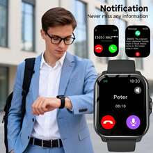 Smartwatch para niños y adolescentes, pantalla táctil completa de 1.83 pulgadas, notificación de mensajes, escuchar música, llamar a amigos, rastrear pasos. Larga duración de la batería, dispositivo portátil simple HD, regalo ideal - Ver 6