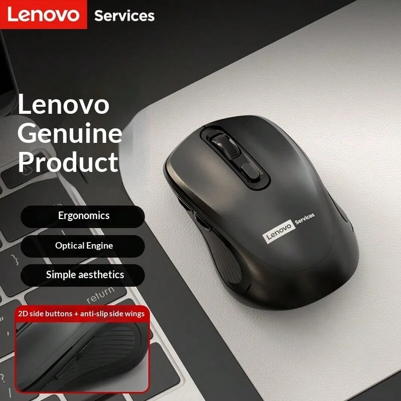 Lenovo 聯想 無線滑鼠 雙模無線2.4G/藍牙5.1 遊戲滑鼠 小新華為筆電通用輕音滑鼠 LS-N03【2.4G連線-無線滑鼠】 白色黑色 - 查看 1