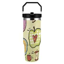 30oz  Apple Stanley Style Tumbler Wrapped Graffiti SGRHO Mug - 白色 - 查看 6