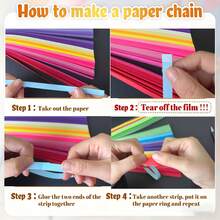 540/1030/1350片空白纸链 - 带背胶，适用于剪贴簿、派对装饰、花环装饰 - 也适用于生日装饰、派对彩带、教室装饰/手工项目、剪贴簿用品 - 彩色 - 查看 8