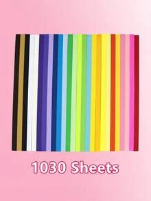 540/1030/1350片空白纸链 - 带背胶，适用于剪贴簿、派对装饰、花环装饰 - 也适用于生日装饰、派对彩带、教室装饰/手工项目、剪贴簿用品 - 彩色 - 查看 14