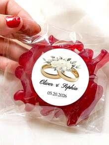 1-120 miếng dán cưới tùy chỉnh - Nhãn cưới tùy chỉnh, nhãn dán đính hôn, nhãn dán hình nhẫn cưới cá nhân hóa, nhãn dán tên tùy chỉnh, chất liệu chống thấm nước và dầu, 4 kiểu dáng, hoàn hảo cho thẻ quà tặng, hộp bánh, quà lưu niệm cưới, gói quà cưới, trang trí tiệc, lãng mạn, keo dính chắc chắn, tinh tế, phong cách, quà tặng lý tưởng cho các cặp đôi, chồng, vợ, bạn bè, gia đình, cô dâu chú rể, tuyệt vời cho mùa cưới, tiệc đính hôn. - Nhiều màu 1 - Xem 7