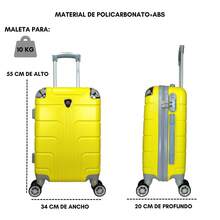 2-Piece Hard-Shell Suitcase Set, 20 And 18 Inches, Hand Luggage, 10KG And 8KG, Lightweight PC+ABS Material, 360° Detachable Wheels With Integrated Lock - Yellow - View 2