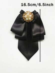1 chiếc nơ thời trang trang trí ngọc trai giả màu trắng cho phụ nữ dùng để trang trí hàng ngày - trắng - Xem 12